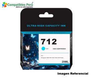 Tinta Compatible HP 712 Cyan 3ED67A