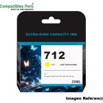 Tinta Compatible HP 712 Yellow 3ED69A