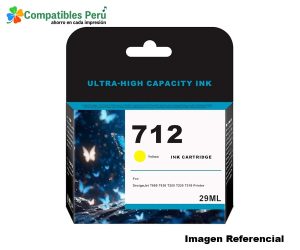 Tinta Compatible HP 712 Yellow 3ED69A