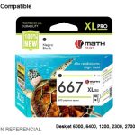 Tinta Compatible 667XL Negro HP 3YM81AL D.J. 6000/6400