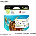 Tinta Compatible 667XL Tricolor HP 3YM80AL D.J. 6000/6400