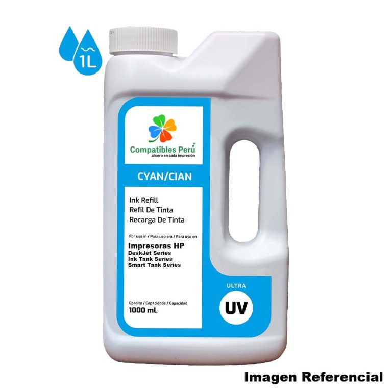 Tinta UV Cyan 1 Litro Premium para HP